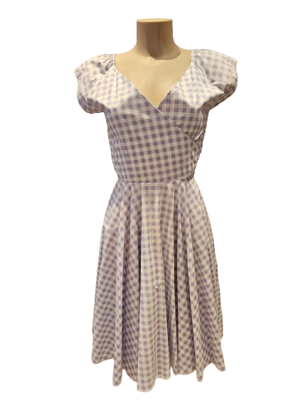 Robe cache cœur vichy violette