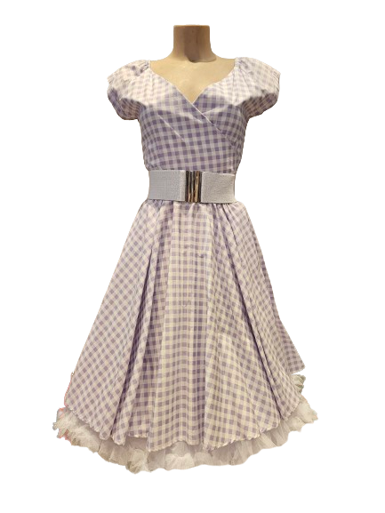 Robe cache cœur vichy violette